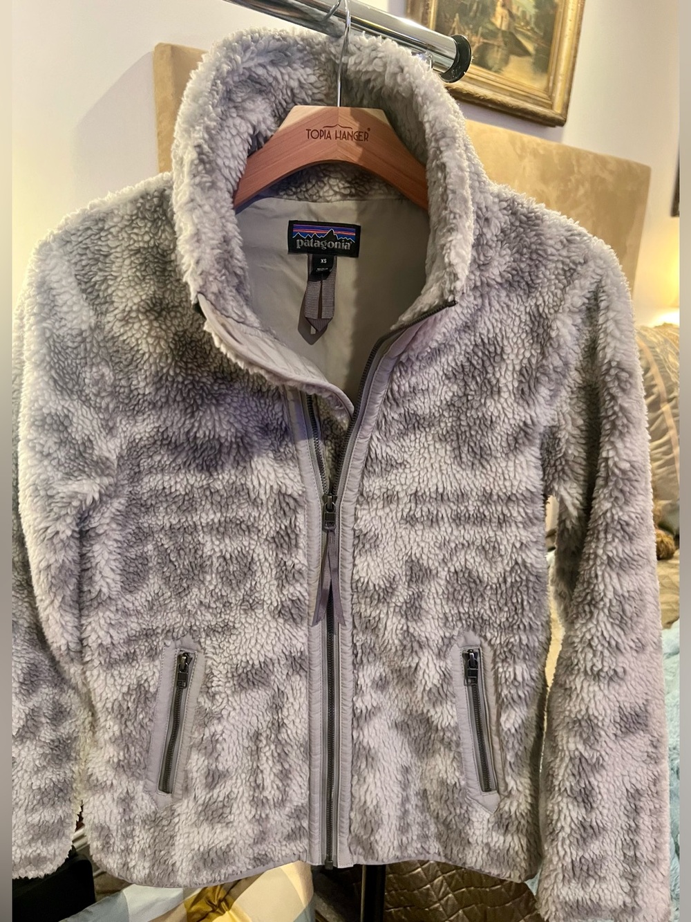 Patagonia Women's Plush Teddy Jacket in Light Gray